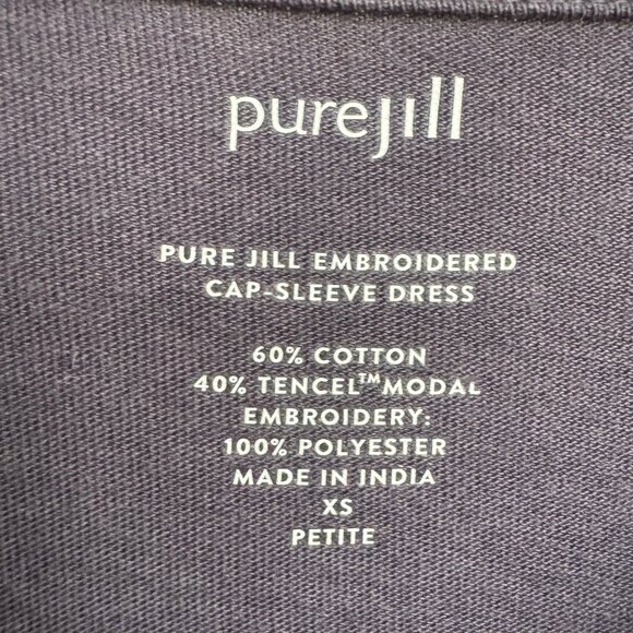 Pure Jill Embroidered Cap Sleeve Dress XS Petite - Picture 3 of 10